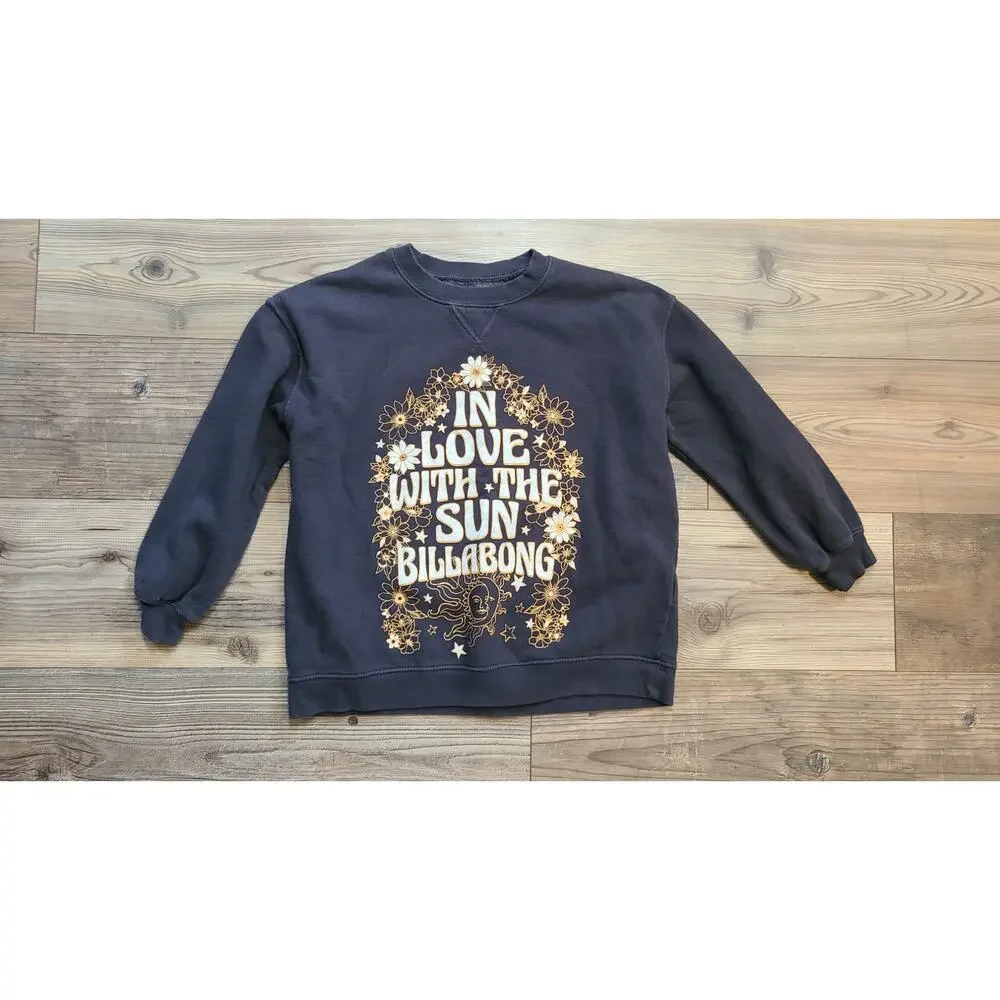 Buckle Billabong Sweatshirt Girls M Making Waves Pullover Hippie Groovy Crewneck